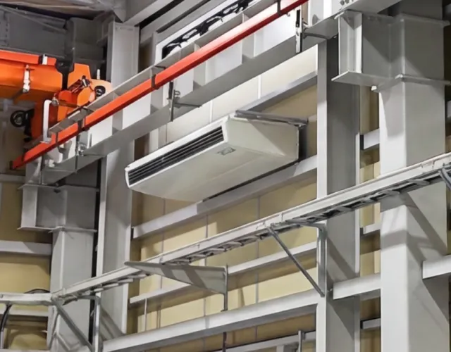 壁に設置された空調設備